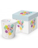 TAZA EN CAJA DE REGALO MOD: GLOBOS